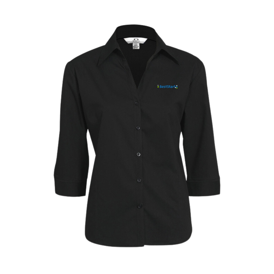 3/4 Sleeve Shirt - Black - Women's